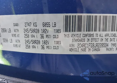 2018 Chrysler Pacifica Touring Plus из США, поврежденный, VIN 2C4RC1FG9JR228594